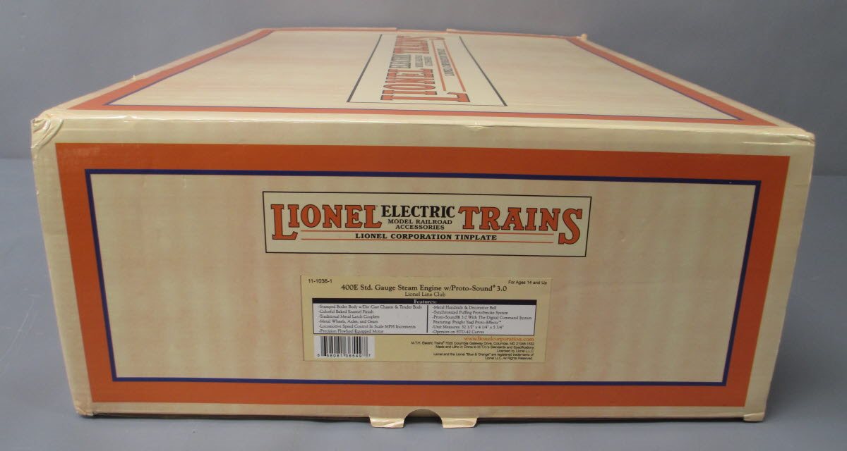MTH 11-1036-1 400E Std. Gauge Lionel Line Club Steam Locomotive & Tender w/ PS3 NIB