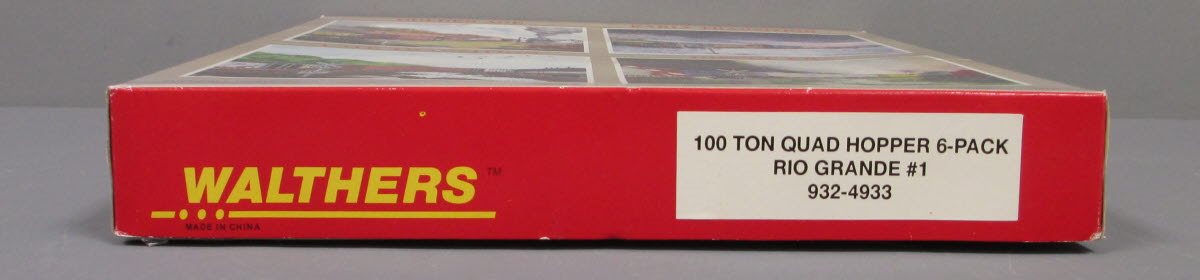 Walthers 932-4933 HO Scale Rio Grande 100 Ton 4-Bay Hopper Kit (Pack of 6)