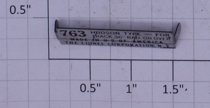 Lionel 763E-296 763E Locomotive Original 1937 Ash Pan Nameplate