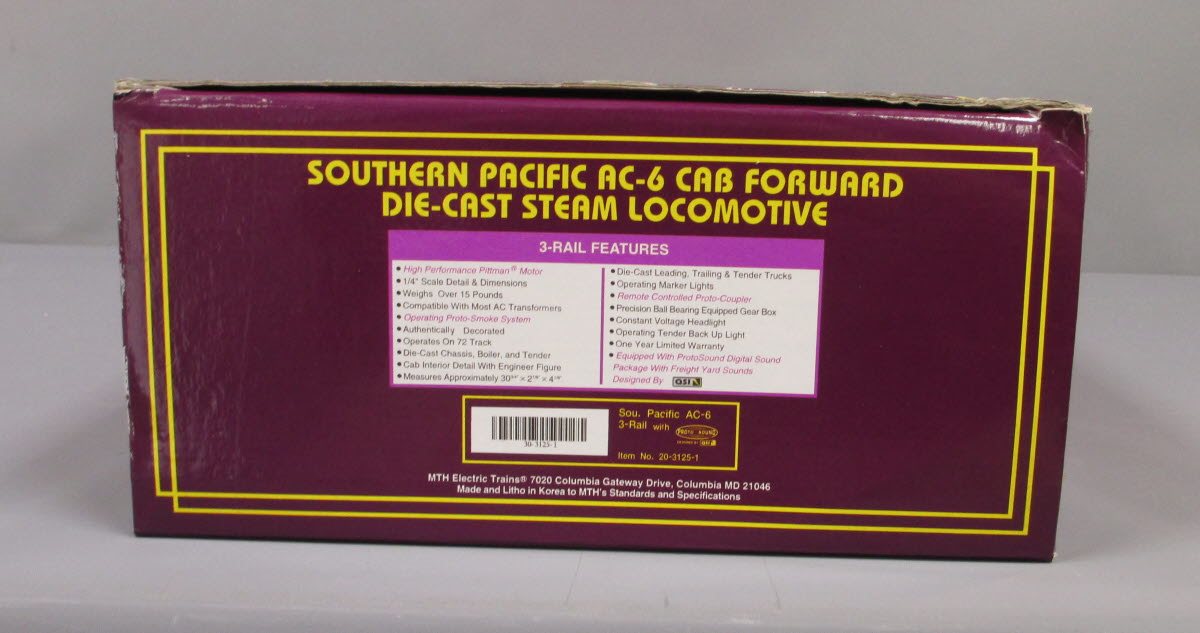MTH 30-3125-1 SP AC-6 Cab Forward Die-Cast Steam Locomotive #4126 w/ PS1 LN/Box