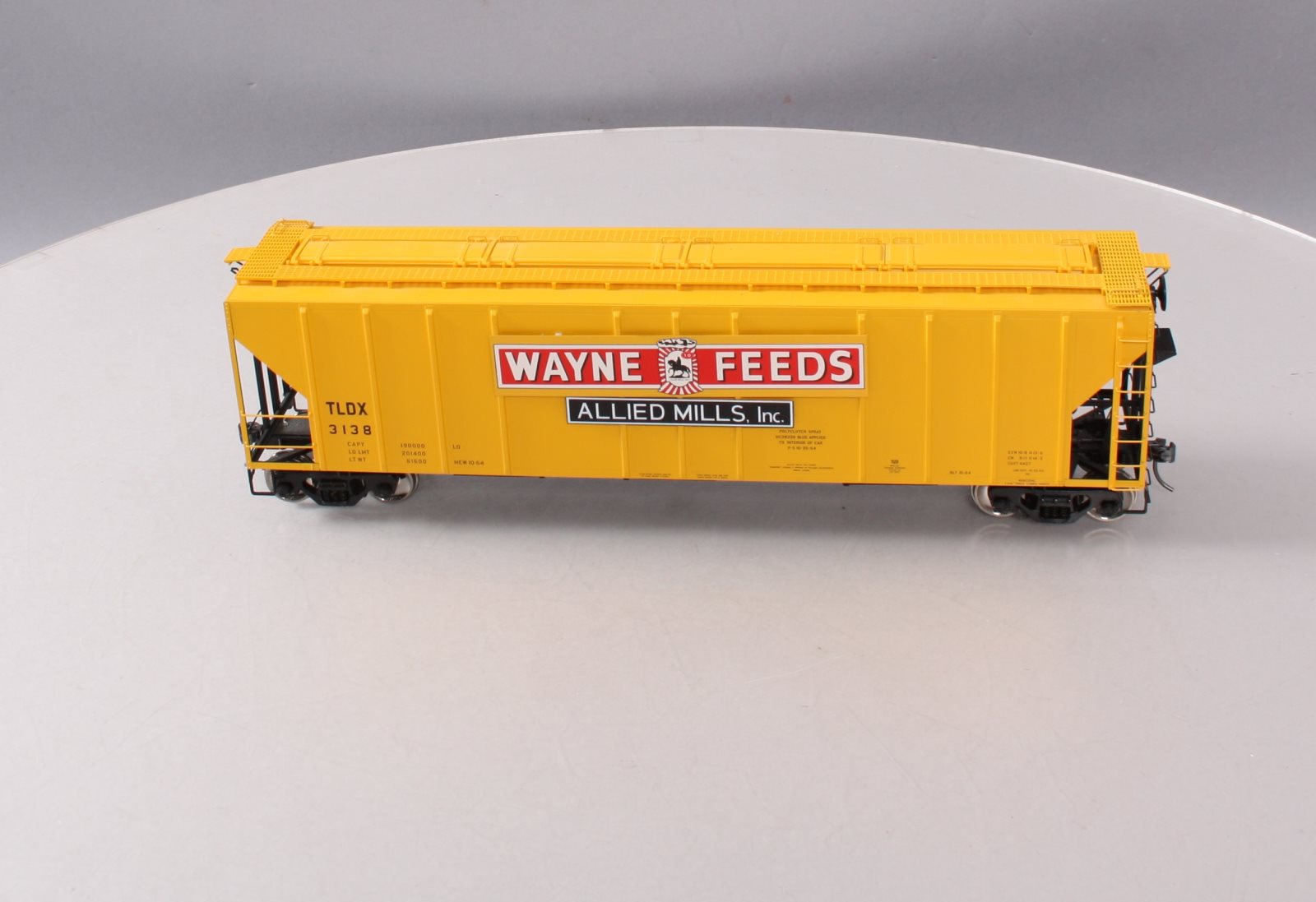 Atlas 7381-3 O Scale Wayne Feeds Low Side Covered Hopper #3138 (2-Rail) LN/Box