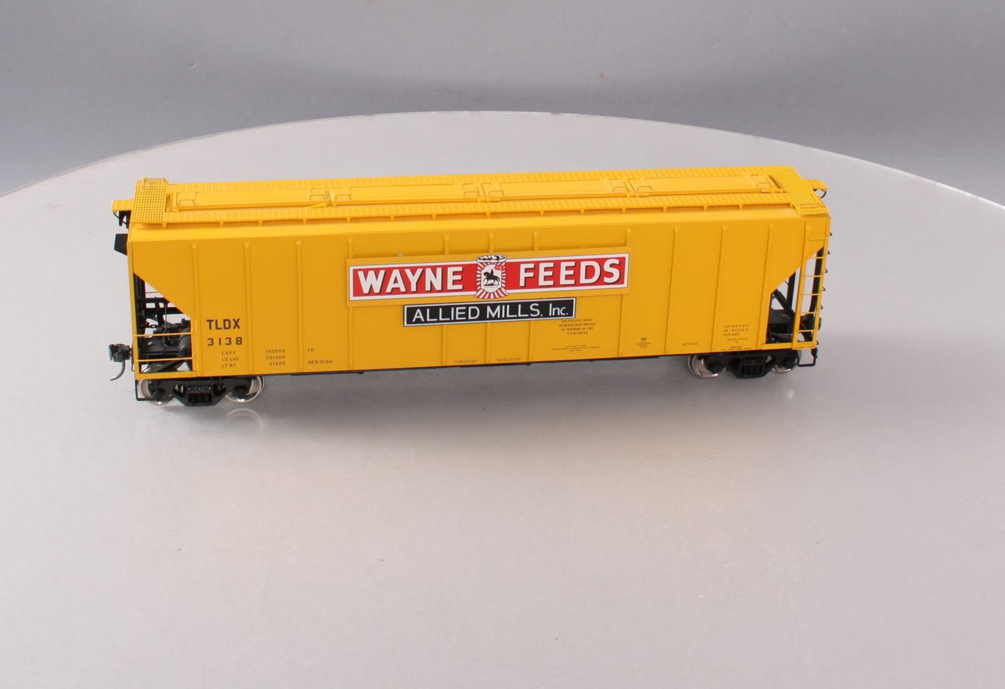 Atlas 7381-3 O Scale Wayne Feeds Low Side Covered Hopper #3138 (2-Rail) LN/Box