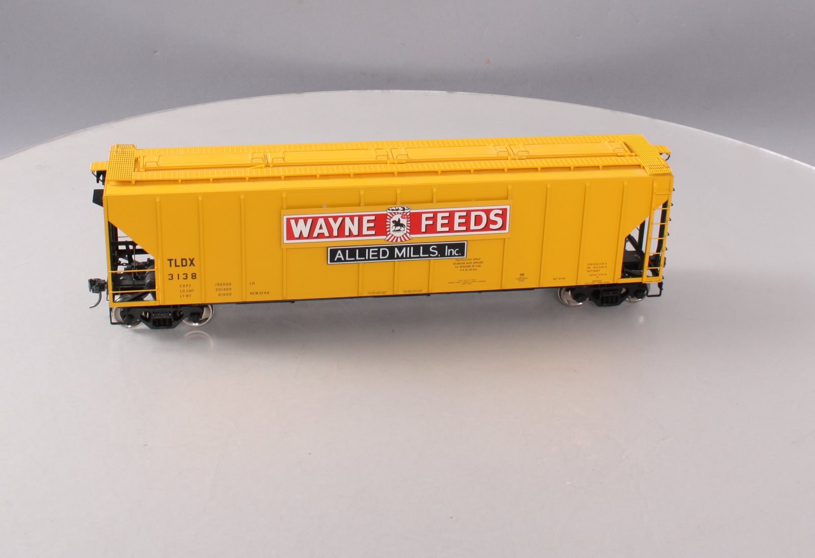 Atlas 7381-3 O Scale Wayne Feeds Low Side Covered Hopper #3138 (2-Rail) LN/Box