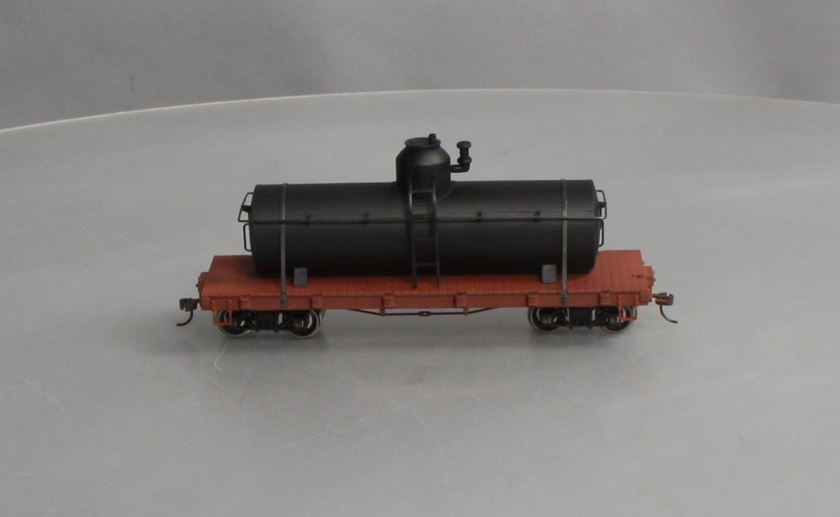 Bachmann 27199 On30 Black Painted & Unlettered Tank Car w/Flat Frame LN/Box