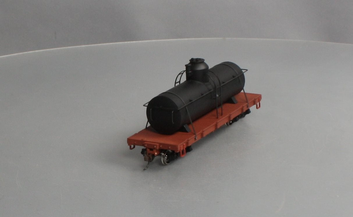 Bachmann 27199 On30 Black Painted & Unlettered Tank Car w/Flat Frame