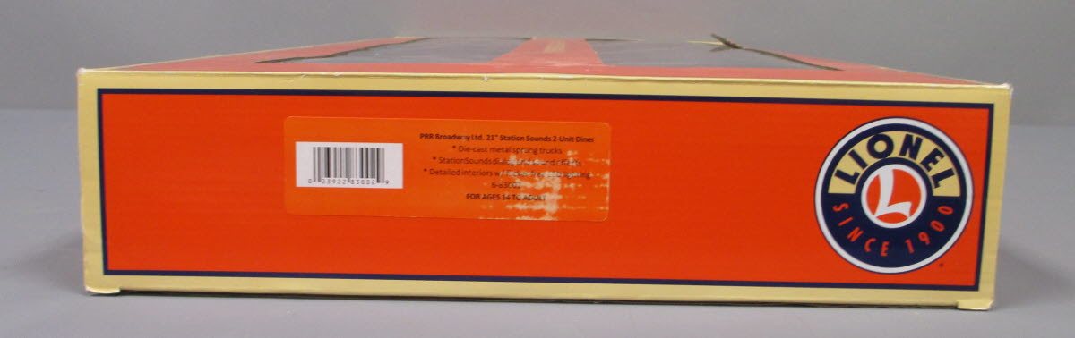 Lionel 6-83002 O Gauge Pennsylvania BLI StationSounds 2-Unit Diner Cars NIB