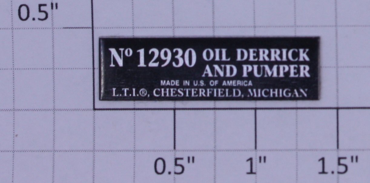 Lionel 6102930010 Nameplate / / Oil Derrick