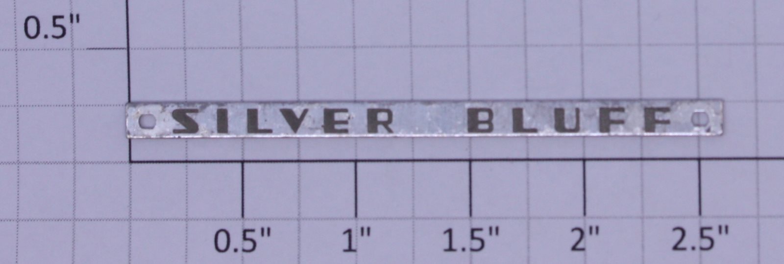 Lionel 2534-14 Silver Bluff Faded Nameplate with Holes