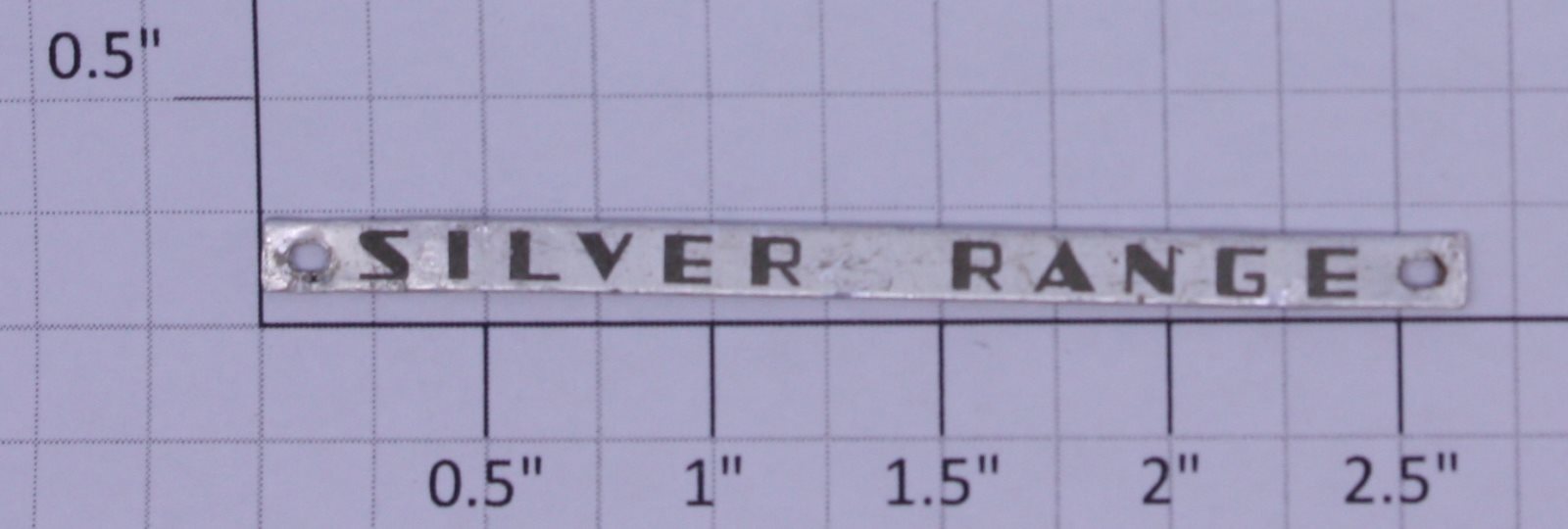 Lionel 2532-50X Silver Range Faded Nameplate with Mounting Holes