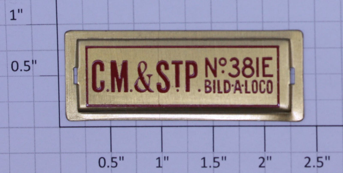 Lionel 381E-X CM & STP Bild a Loco No. 381E Brass Nameplate
