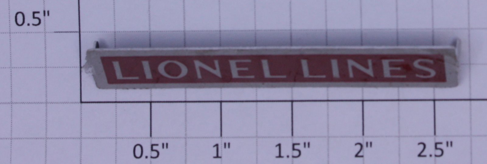 Lionel 392T-1 Standard Gauge Silver/Red Lionel Lines Nameplate w/ Mounting Tabs