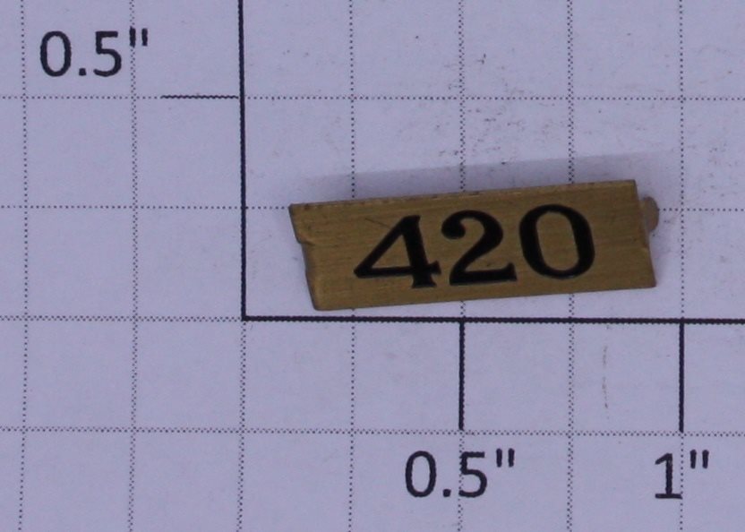 Lionel 420-1 Brass Faye Blue Comet 420 Number Plate