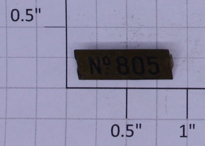 Lionel 805-1B 805 Brass Number Plate