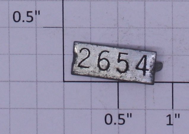 Lionel 2654-4 Nickel Number Plate