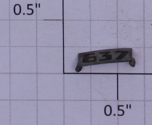 Lionel 637-1N 637 Number Plate w/Tabs