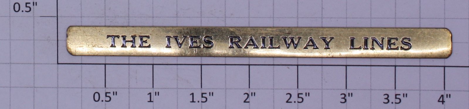 Ives 100-2 The Ives Railway Lines Brass Nameplate