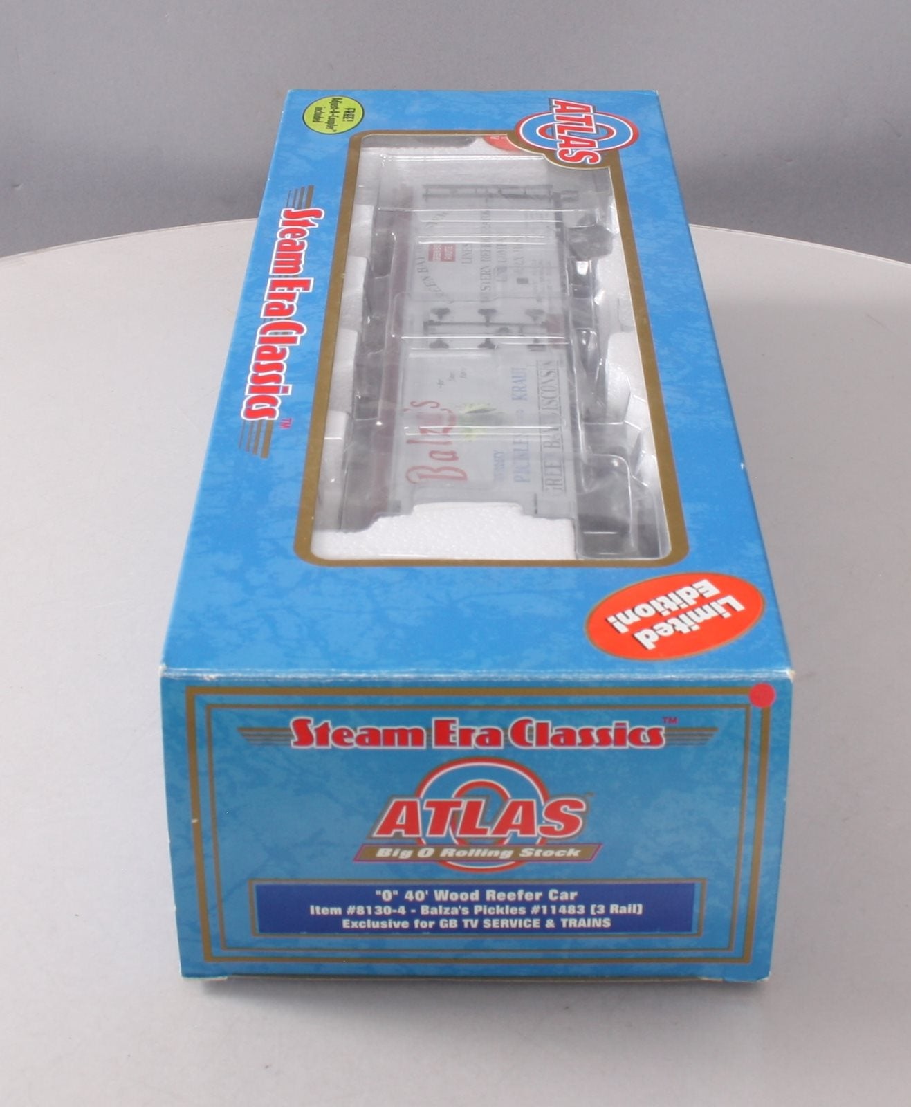 Atlas 8130-4 O Balza's Pickles 40' Wood Reefer Car #11483 (3 Rail) NIB