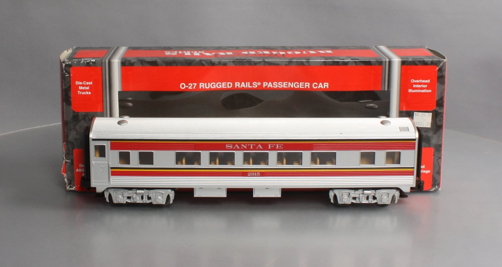 MTH 33-6010 O Scale Santa Fe O-27 Streamlined Coach Car NIB