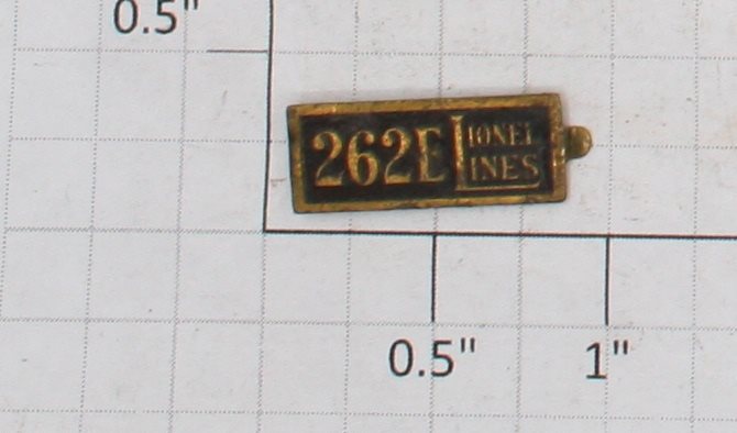 Lionel 262E-1 Prewar O Gauge No. 262E Brass Nameplate
