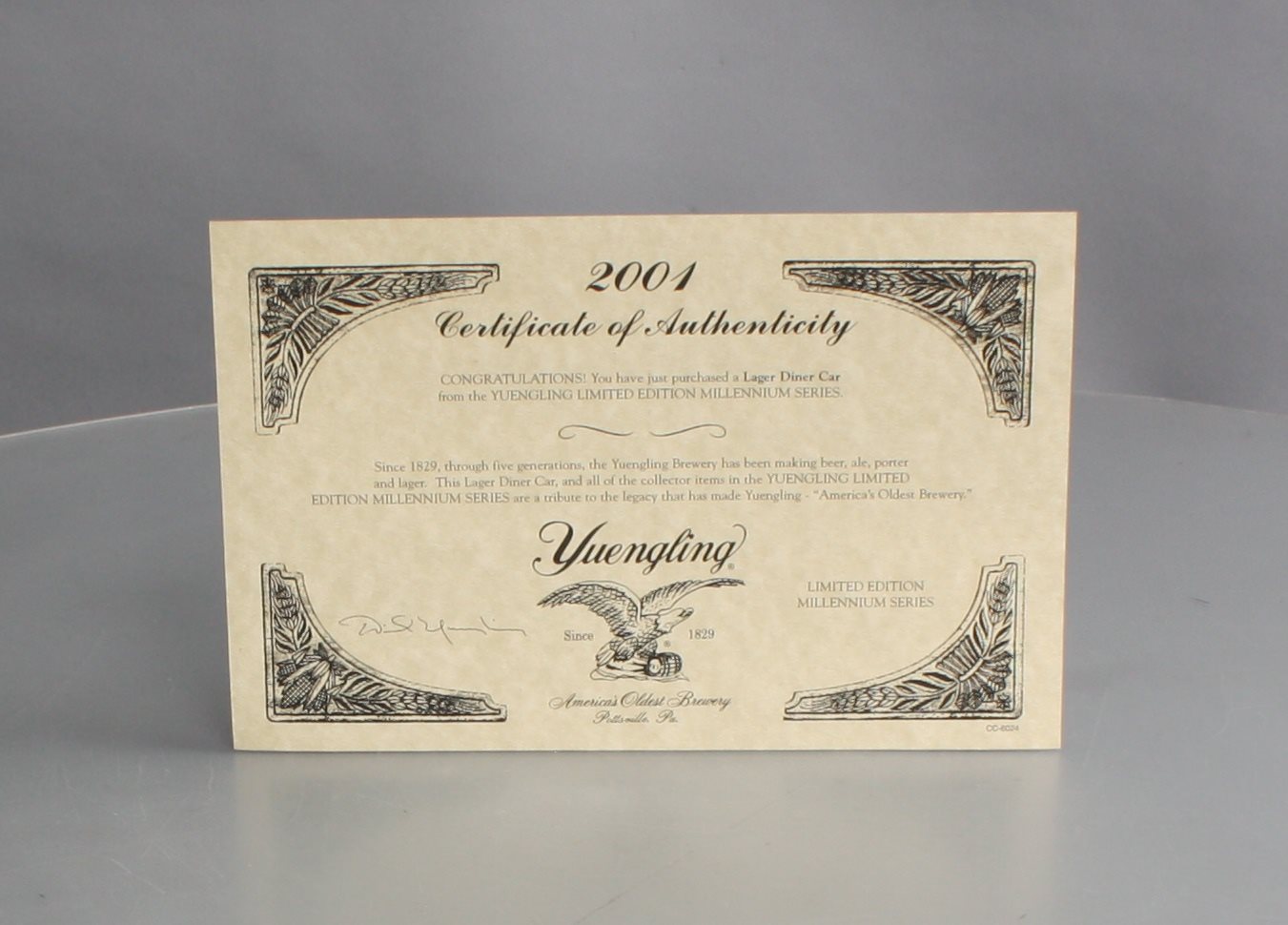 K-Line K4598-2001 O Yuengling Traditional Lager Streamliner Diner Car #2001 LN/Box