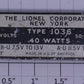 Lionel 1036-1 Type 1036 Transformer Nameplate
