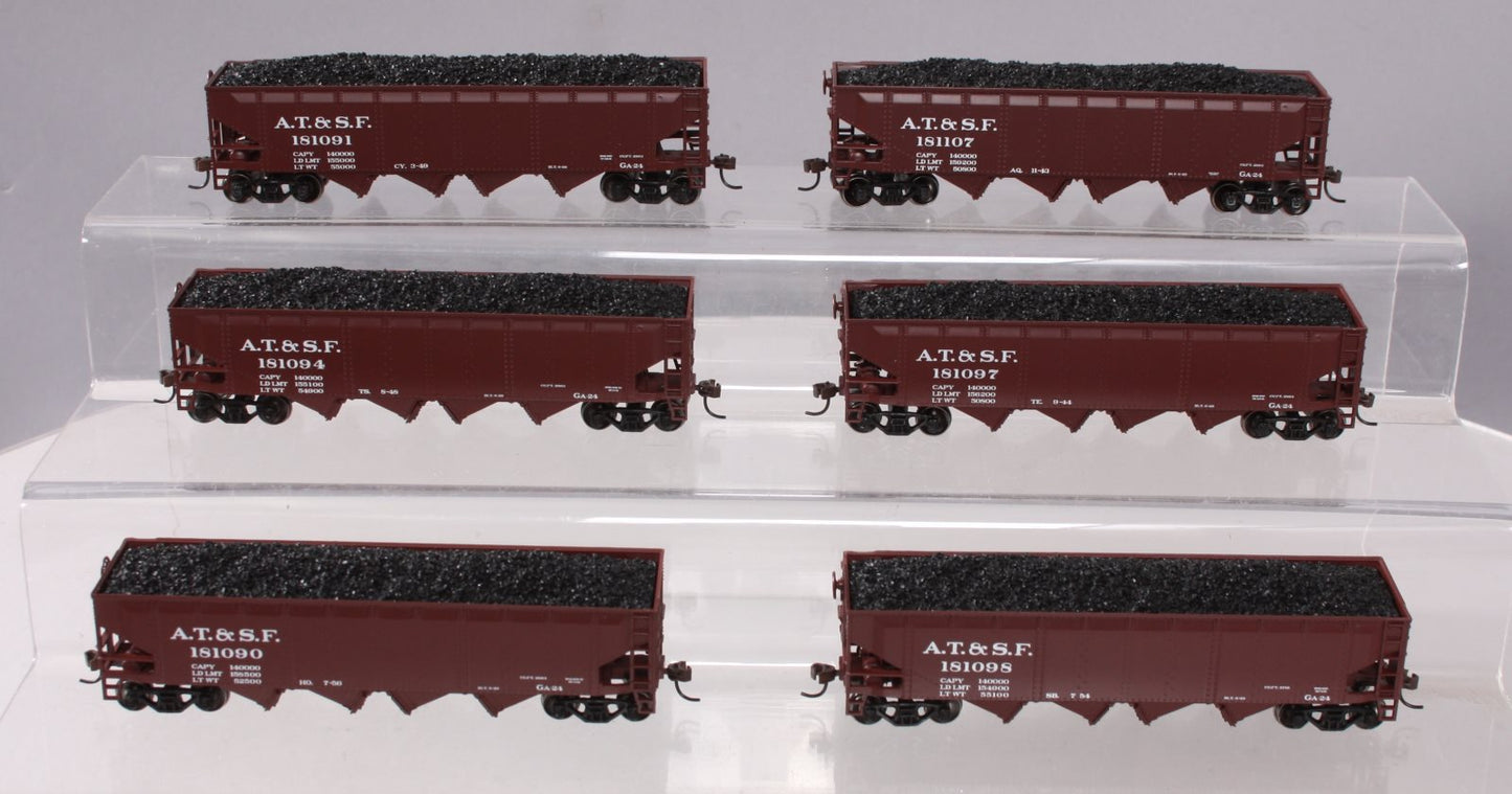 Athearn 91160 HO ATSF 40' Quad Hopper (6 Pack) EX/Box