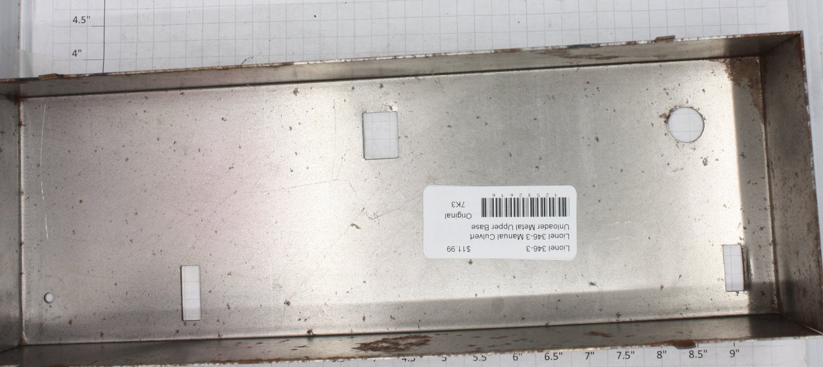 Lionel 346-3 Manual Culvert Unloader Metal Upper Base