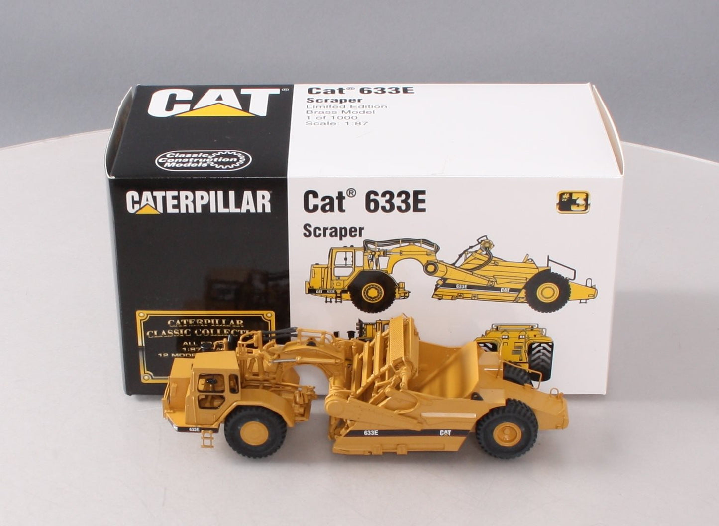 Classic Construction Models BRASS 1:87 Scale Caterpillar 633E Scraper LN/Box