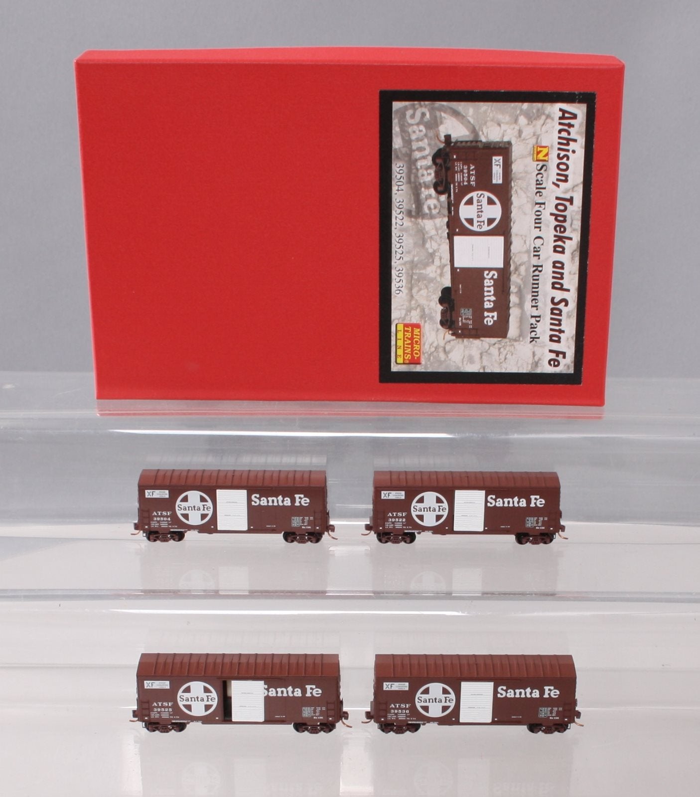 Micro-Trains 99300102 N ATSF 40' Standard PS-1 Single Door Boxcar (Set of 4) LN/Box
