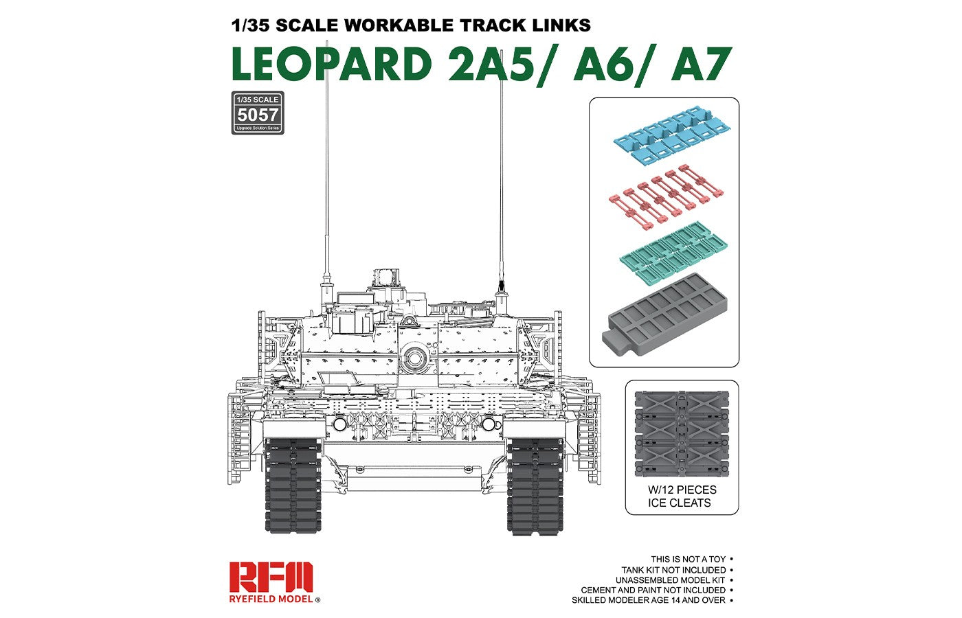 Rye Field Models 5057 1:35 Leopard 2A5/A6/A7 Workable Track Links