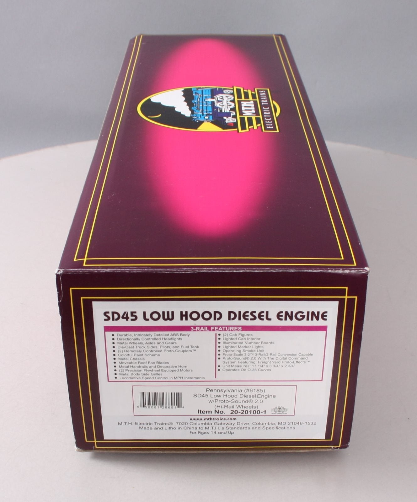 MTH 20-20100-1 O PRR SD45 Low Hood Diesel Engine w/PS 2.0