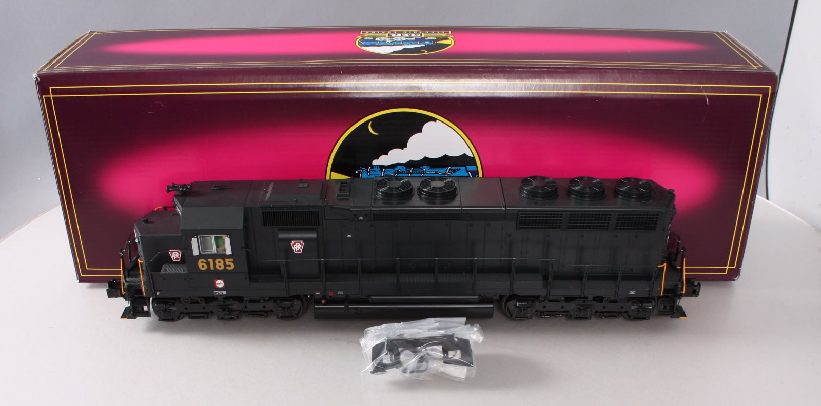 MTH 20-20100-1 O PRR SD45 Low Hood Diesel Engine w/PS 2.0 #6185 (Hi-Rail Wheels)