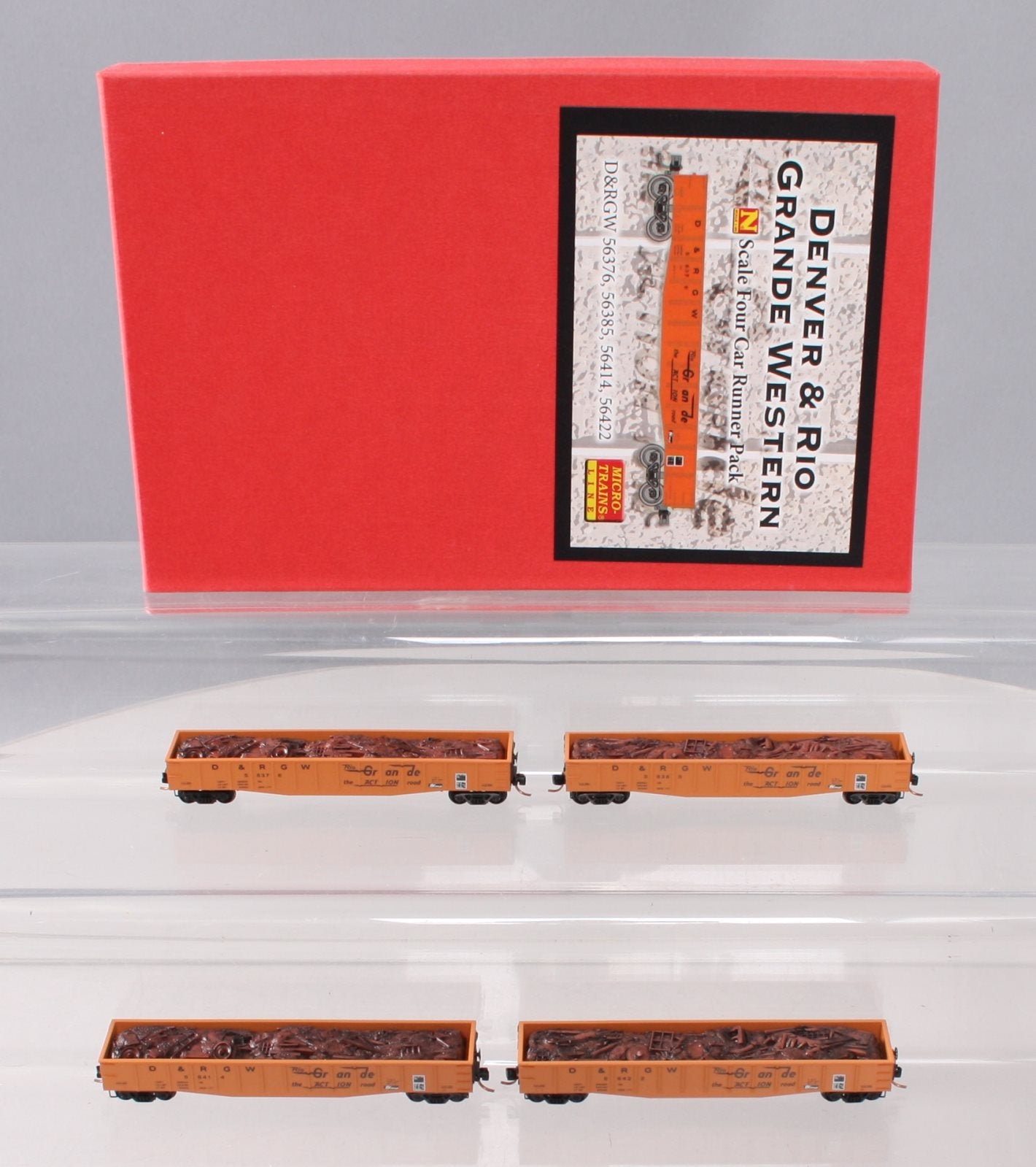 Micro-Trains 99300042 N D&RGW 50' Gondola Runner Pack (Set of 4) LN/Box