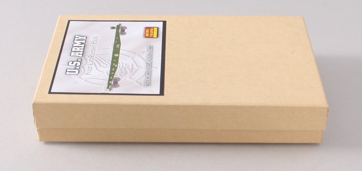 Micro-Trains 99300014 N US Army 50' Fishbelly Flatcar Runner Pack (Set of 4) LN/Box