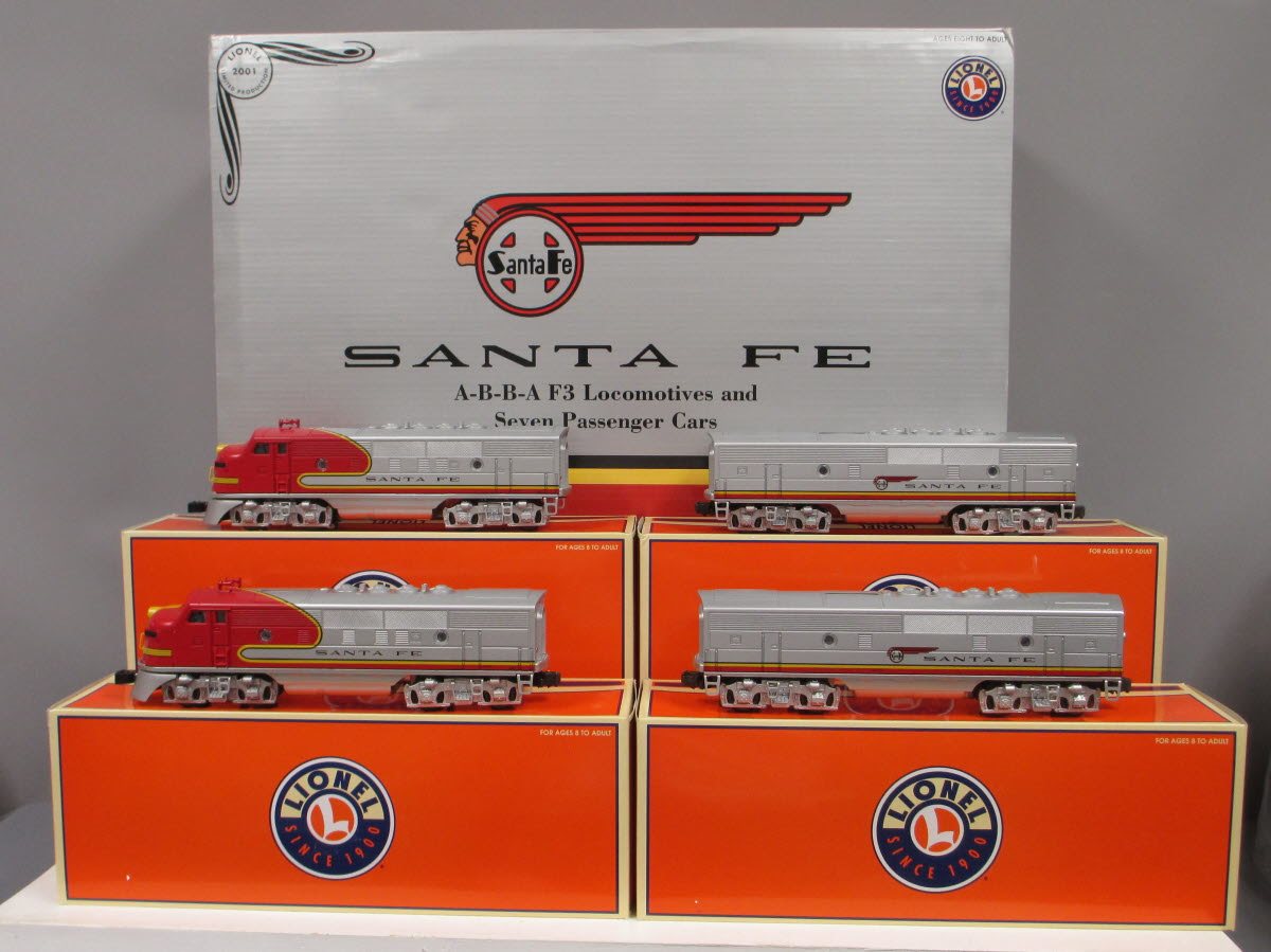 Lionel 6-21786 O Gauge Santa Fe ABBA F3 Diesel Passenger Train Set EX/Box