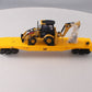 MTH 30-76349 O Gauge Caterpillar Flatcar w/ CAT432E Backhoe #2010