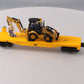 MTH 30-76349 O Gauge Caterpillar Flatcar w/ CAT432E Backhoe #2010