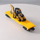 MTH 30-76349 O Gauge Caterpillar Flatcar w/ CAT432E Backhoe #2010