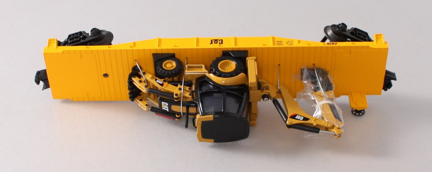 MTH 30-76349 O Gauge Caterpillar Flatcar w/ CAT432E Backhoe #2010