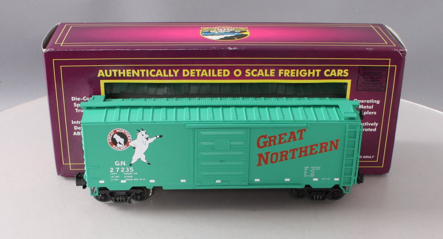 MTH 20-93188 O Great Northern Operating Boxcar w/ Signal Man #27235 LN/Box
