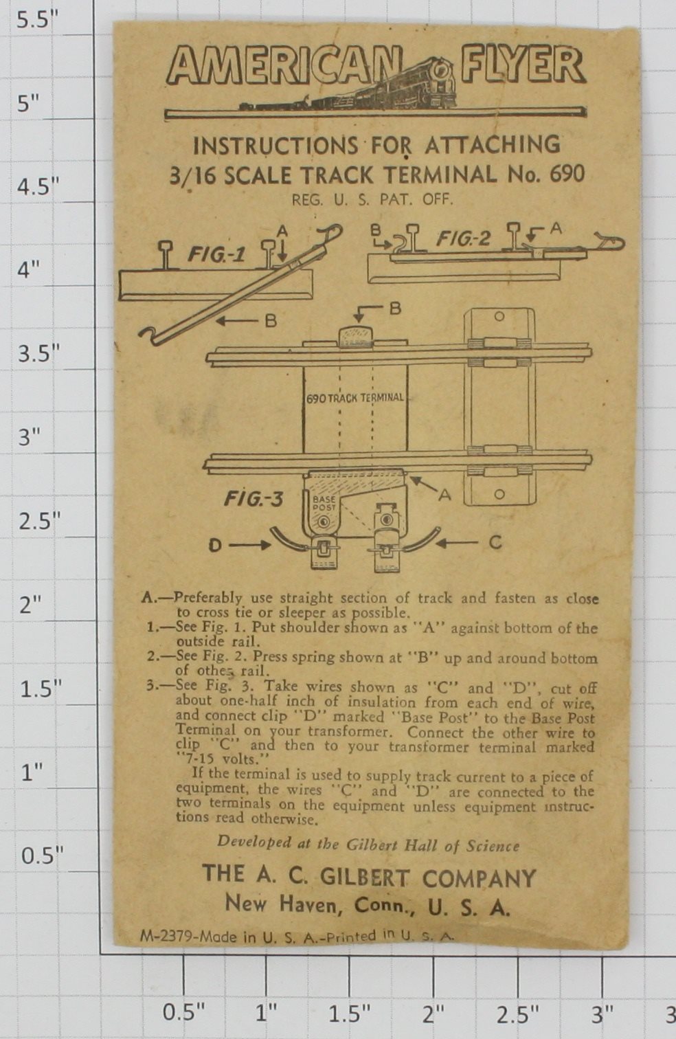 American Flyer 690-2 S Scale Fahnestock Track Lockon in Separate Sale Envelope