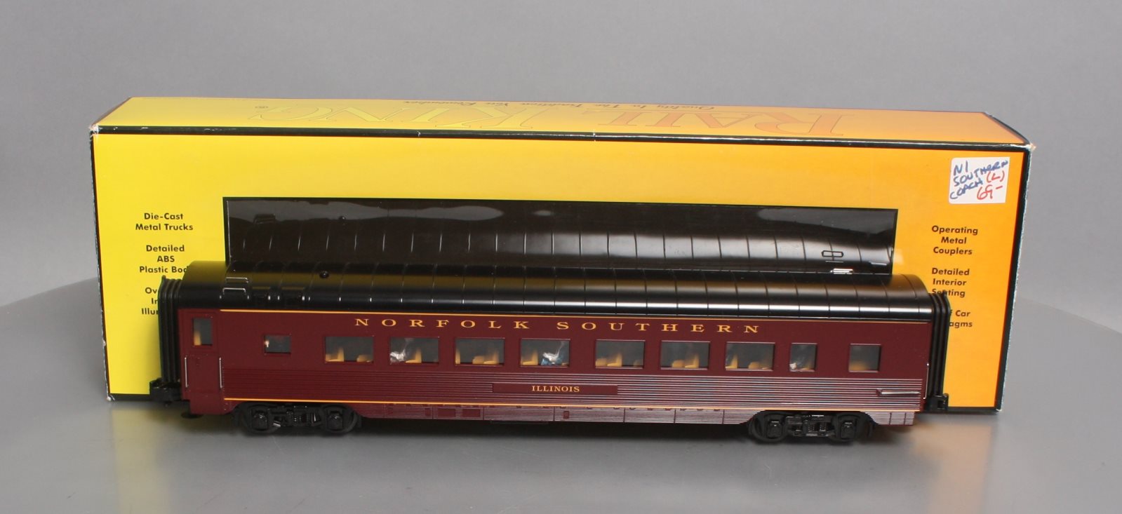 MTH 30-67536 60' STREAM. ABS COACH CAR NORFOLK SOUTHERN