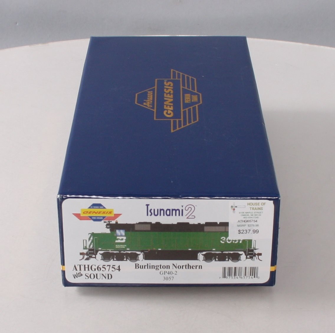 Athearn G65754 HO BN GP40-2 Diesel Locomotive with DCC & Sound #3057