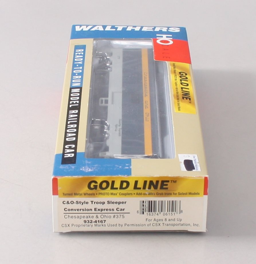 Walthers 932-4167 HO Chesapeake & Ohio Troop Sleeper Conversion Express Car #375 LN/Box