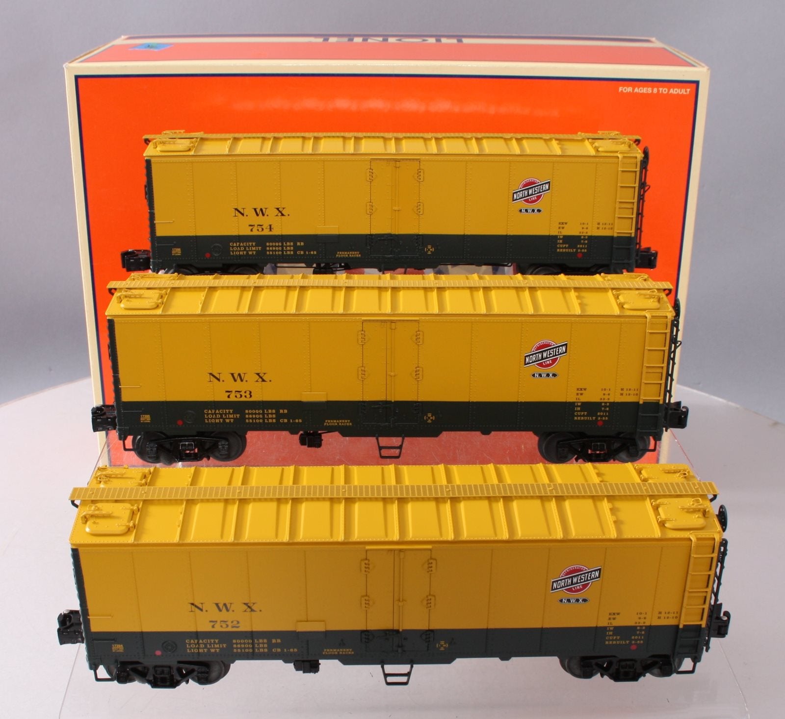 Lionel 6-11877 O Gauge Northwestern Refrigerator Car 3-Pack LN/Box