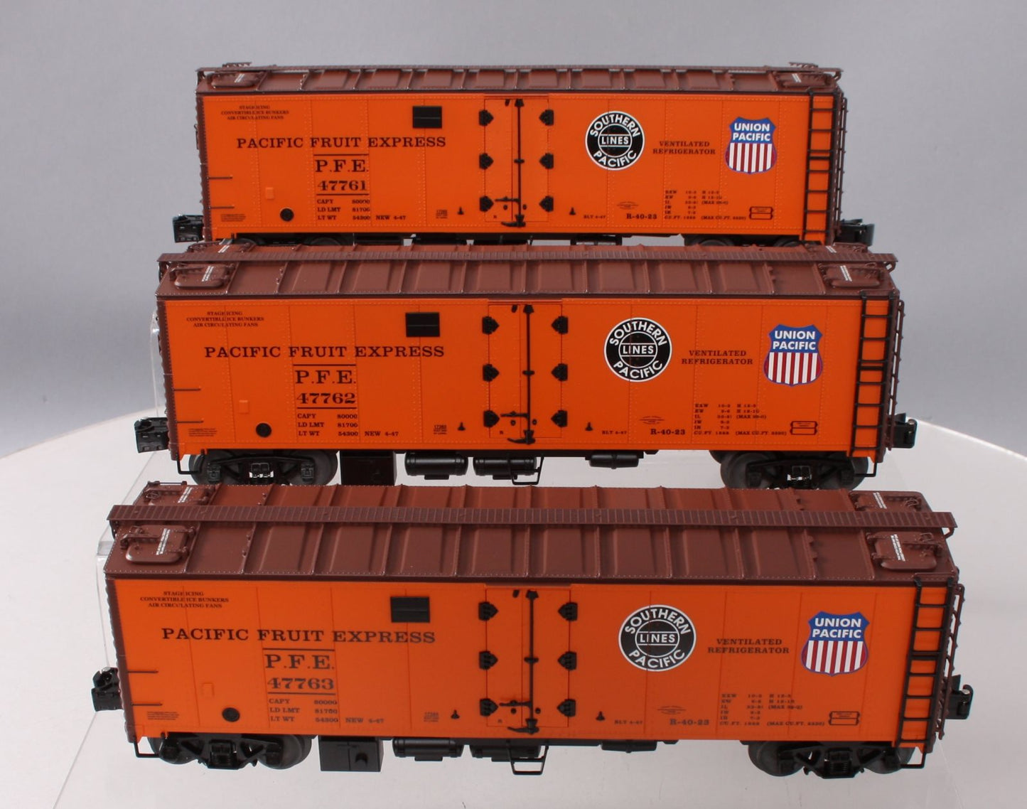 Lionel 6-11872 O Gauge Pacific Fruit Express Refrigerator Car (Pack of 3) LN/Box