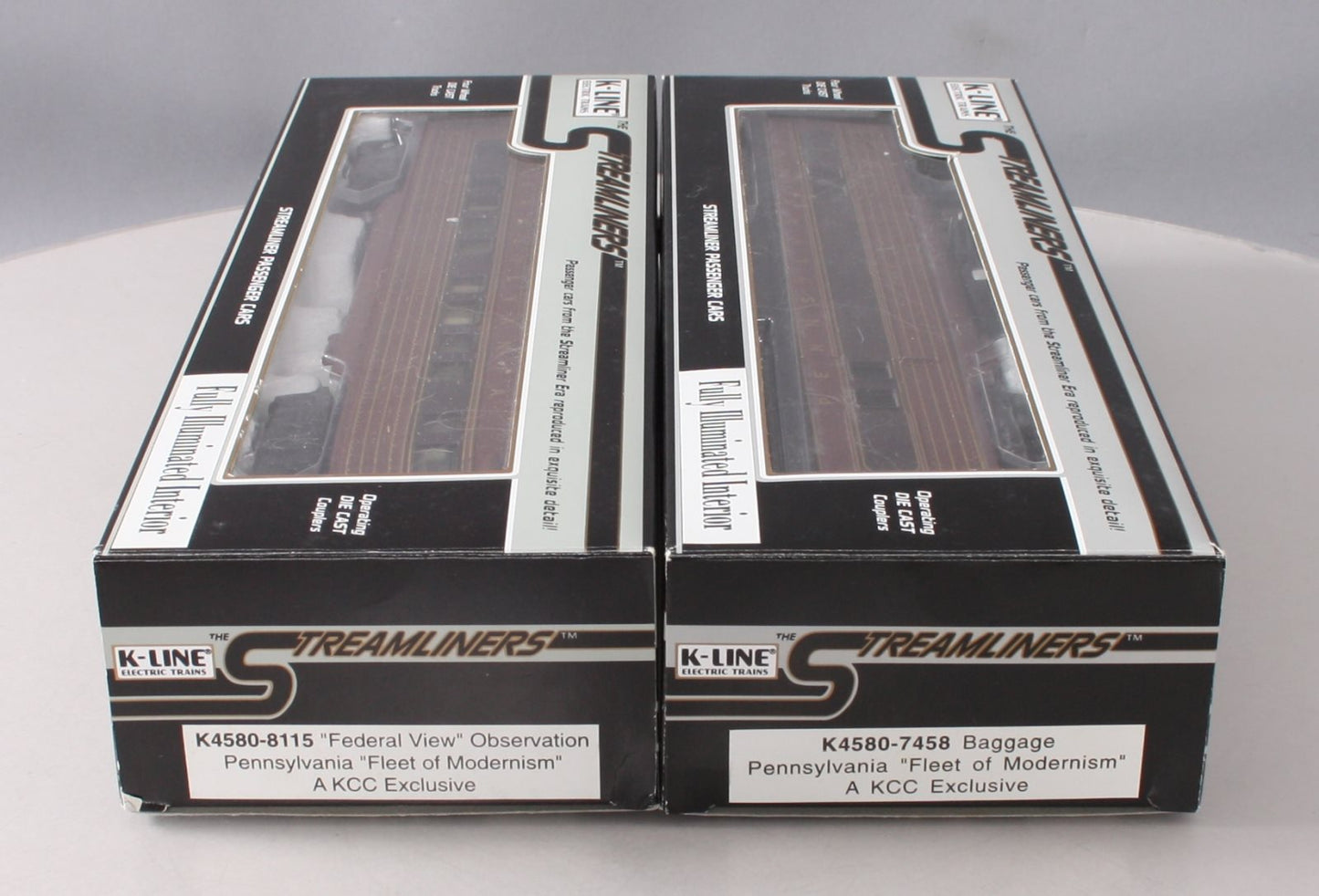 K-Line K4580C O PRR "Fleet of Modernism" Streamliner Passenger Cars (Set of 2) LN/Box