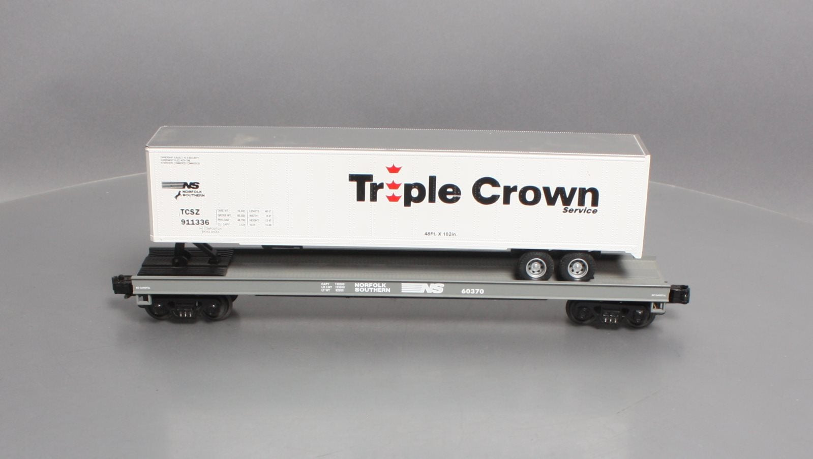 MTH 20-98116 O Norfolk Southern Flatcar with 48' Trailer #60370 LN/Box