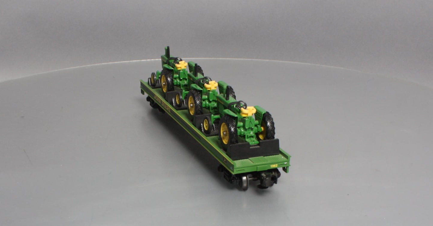 MTH 20-98361 O Gauge John Deere Flat Car w/ Three 4010 Tractors LN/Box