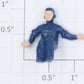 Lionel 50-76 Blue Seated Gang Car Crew Man Figure w/ Painted Face